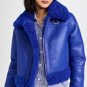 STAND STUDIO Lorelle Jacket Electric Blue US Size 6 NWT $695